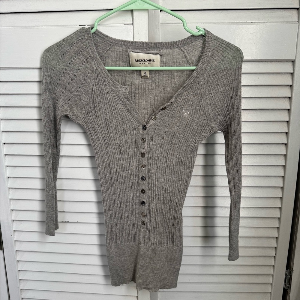Abercrombie & Fitch Y2K Gray Long Sleeve Top